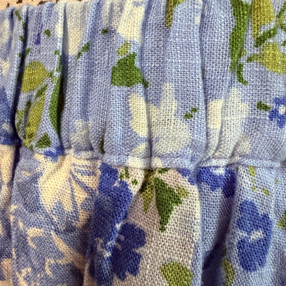 Blue & White A Line Garden Floral Button-Front Lined Midi Skirt Size M - Picture 5 of 9